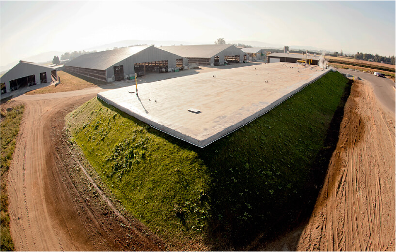 Aerial overview of a digester system